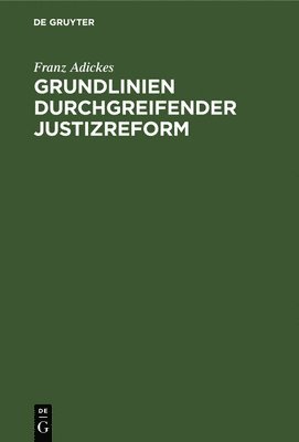 bokomslag Grundlinien Durchgreifender Justizreform