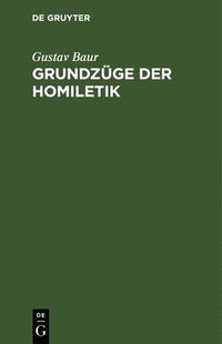 bokomslag Grundzge Der Homiletik