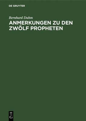 Bernhard Duhm - Anmerkungen Zu Den Zwölf Propheten, Inbunden