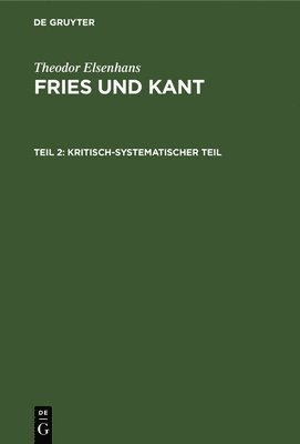 bokomslag Kritisch-systematischer Teil