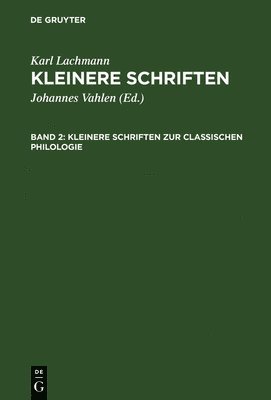 Kleinere Schriften Zur Classischen Philologie 1