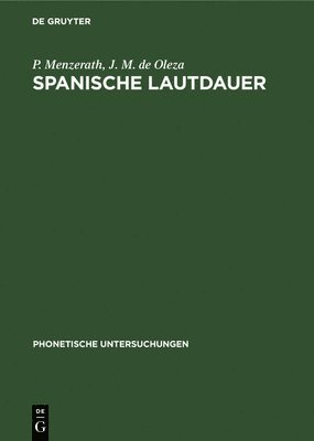 bokomslag Spanische Lautdauer