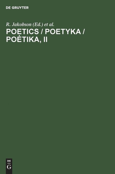 bokomslag Poetics / Poetyka / Poetika, II