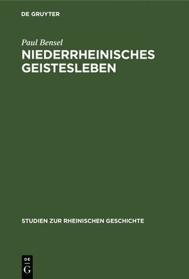 bokomslag Niederrheinisches Geistesleben