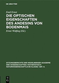 bokomslag Die Optischen Eigenschaften Des Andesins Von Bodenmais