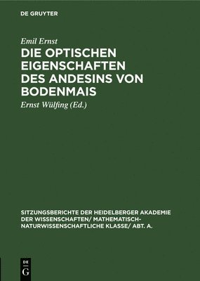 Die Optischen Eigenschaften Des Andesins Von Bodenmais 1