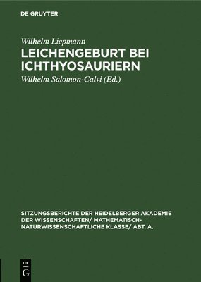 bokomslag Leichengeburt Bei Ichthyosauriern