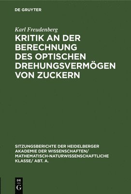 Kritik an Der Berechnung Des Optischen Drehungsvermgen Von Zuckern 1