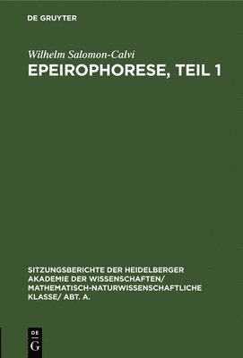 bokomslag Epeirophorese, Teil 1