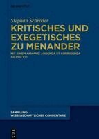 Stephan Schröder - Kritisches Und Exegetisches Zu Menander, Inbunden