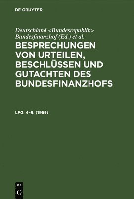 Deutschland Bundesfinanzhof, Hans U Loepelmann - 1959, Inbunden