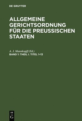 Theil I. Titel 1-13 1