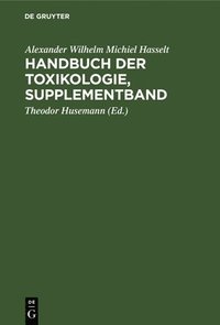 bokomslag Handbuch Der Toxikologie, Supplementband
