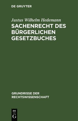 bokomslag Sachenrecht Des Brgerlichen Gesetzbuches