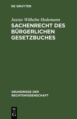 bokomslag Sachenrecht Des Bürgerlichen Gesetzbuches