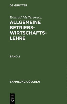 bokomslag Sammlung Göschen Allgemeine Betriebswirtschaftslehre