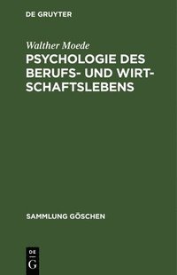 bokomslag Psychologie des Berufs- und Wirtschaftslebens