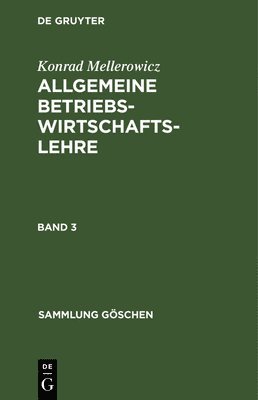 bokomslag Sammlung Göschen Allgemeine Betriebswirtschaftslehre