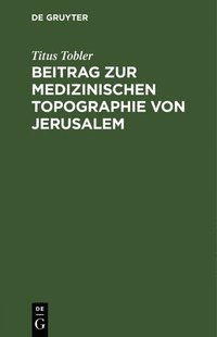 bokomslag Beitrag Zur Medizinischen Topographie Von Jerusalem