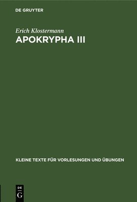 Apokrypha III 1