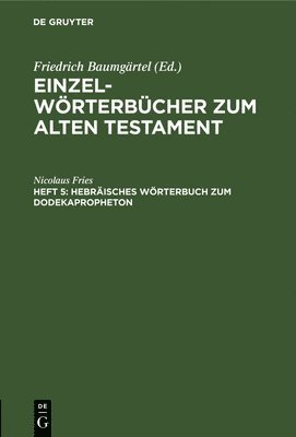 bokomslag Hebrisches Wrterbuch Zum Dodekapropheton