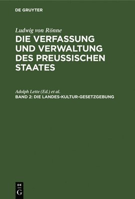 bokomslag Landes-Kultur-Gesetzgebung