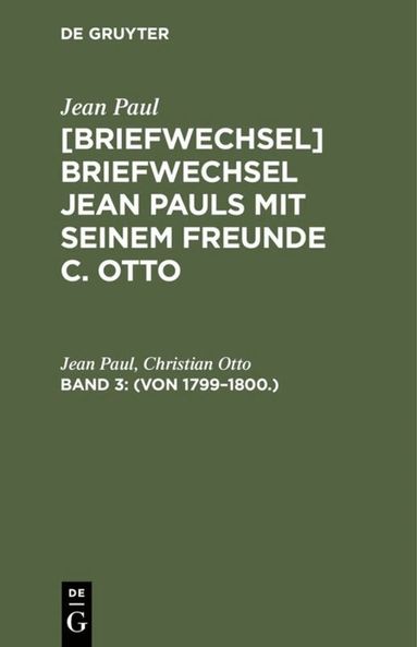 Jean Paul, Christian Otto - (Von 1799–1800.), Inbunden