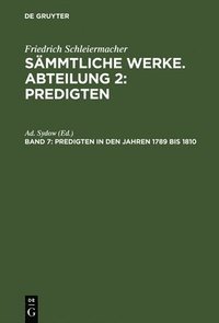 bokomslag Predigten in den Jahren 1789 bis 1810