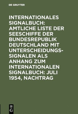 Reichsamt Des Innern - Juli 1954, Nachtrag, Inbunden