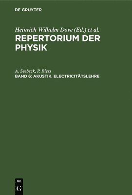 Akustik. Electricittslehre 1