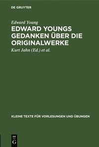 bokomslag Edward Youngs Gedanken ber Die Originalwerke