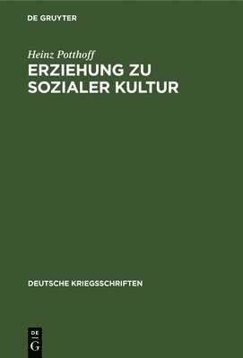 bokomslag Erziehung Zu Sozialer Kultur