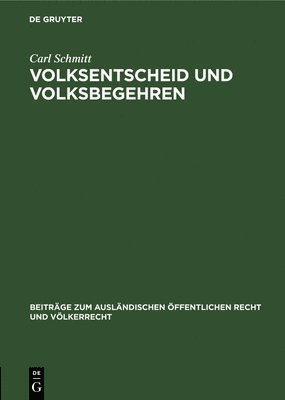 bokomslag Volksentscheid Und Volksbegehren