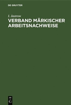 bokomslag Verband mrkischer Arbeitsnachweise