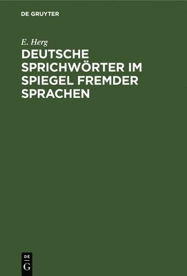 Deutsche Sprichwrter Im Spiegel Fremder Sprachen 1