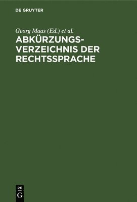 Georg Maas, Julius Magnus - Abkürzungsverzeichnis Der Rechtssprache, Inbunden