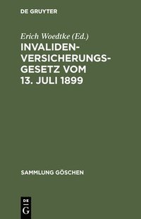 bokomslag Invalidenversicherungsgesetz Vom 13. Juli 1899