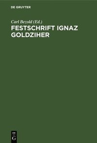bokomslag Festschrift Ignaz Goldziher