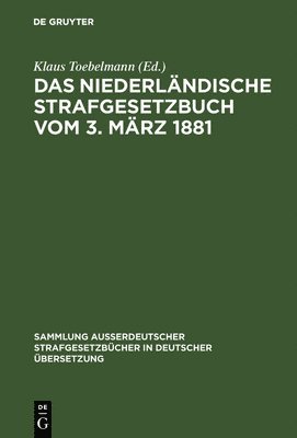 bokomslag niederländische Strafgesetzbuch vom 3. März 1881