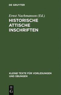 bokomslag Historische Attische Inschriften