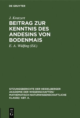 Beitrag Zur Kenntnis Des Andesins Von Bodenmais 1