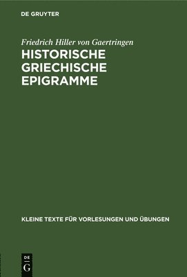 bokomslag Historische Griechische Epigramme