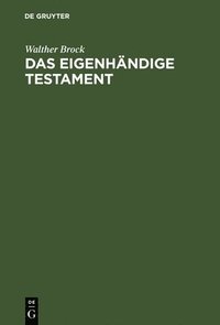 bokomslag Das eigenhndige Testament