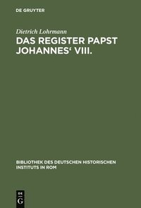 bokomslag Das Register Papst Johannes' VIII