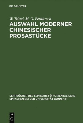 bokomslag Auswahl Moderner Chinesischer Prosastcke