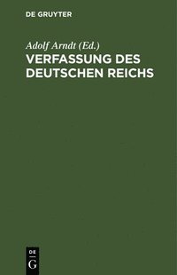 bokomslag Verfassung des Deutschen Reichs