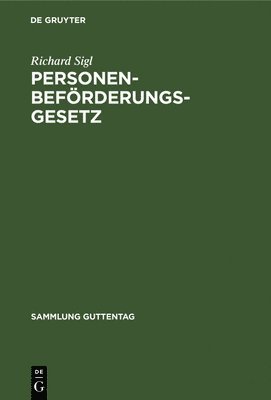 bokomslag Personenbefrderungsgesetz