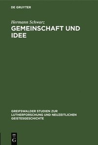 bokomslag Gemeinschaft Und Idee