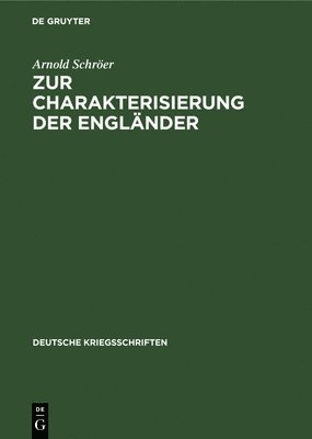 bokomslag Zur Charakterisierung Der Engländer