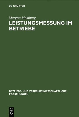 bokomslag Leistungsmessung Im Betriebe